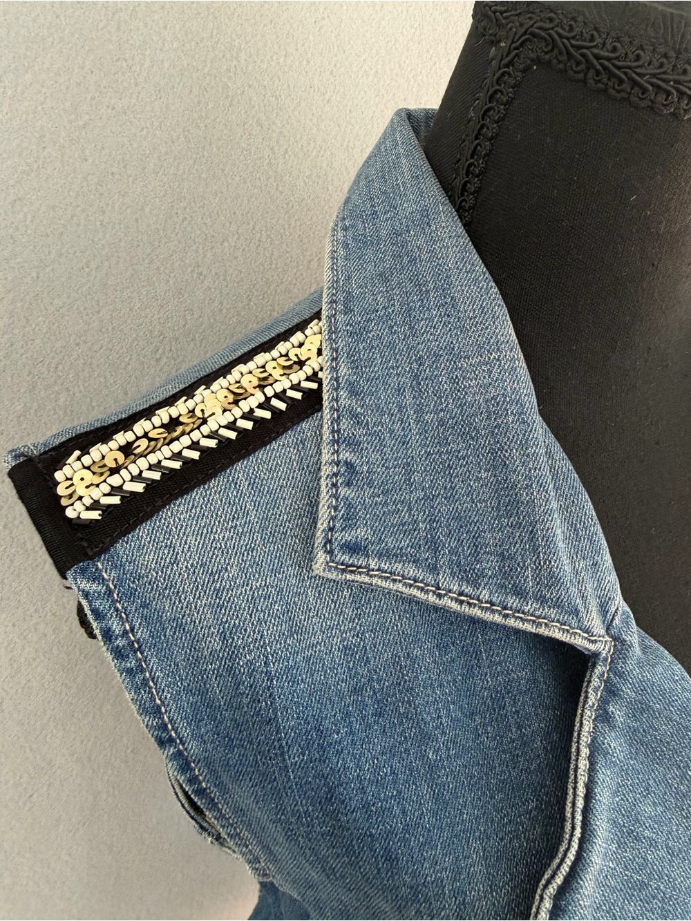 Paige Denim Vest Small Women’s Full Zipper Collared Blue - Picture 6 of 12